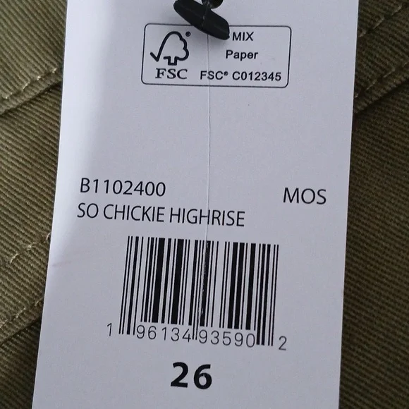 Volcom So Chickie High Rise Pants Olive Green, Womens Size 26 - Picture 11 of 12